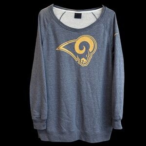 Nike NFL Team Apparel Los Angeles Rams Blue Pullover Sweatshirt Women Large #173